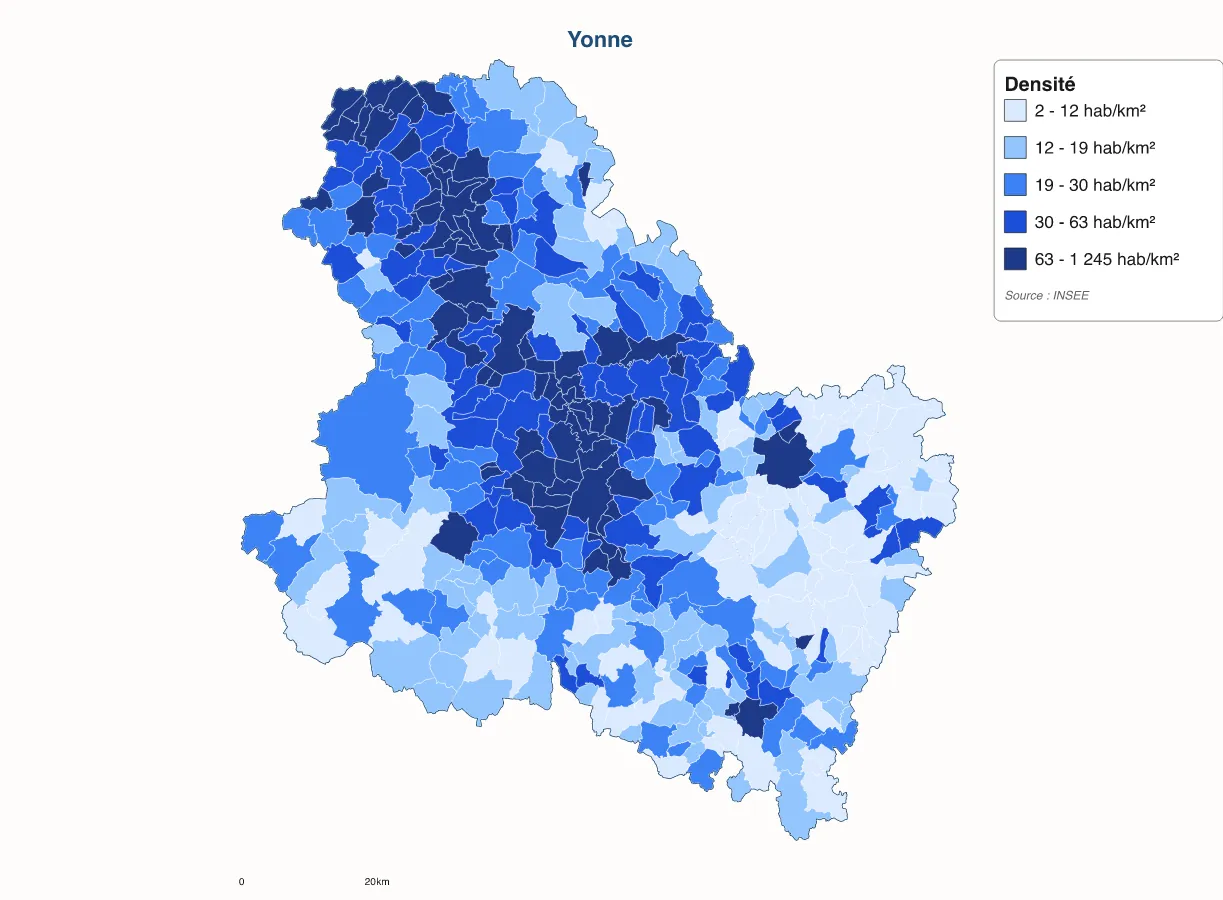 Carte de Yonne à personnaliser