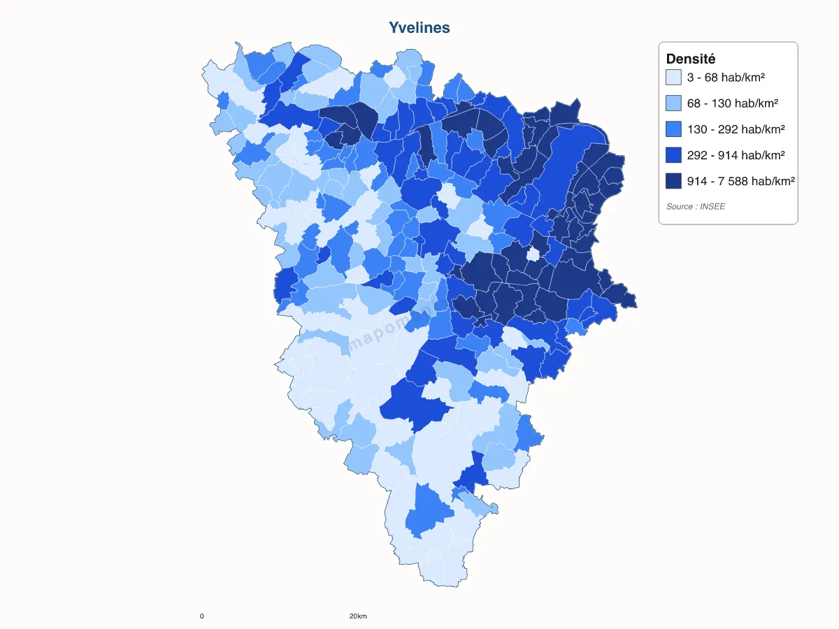 Carte de Yvelines à personnaliser