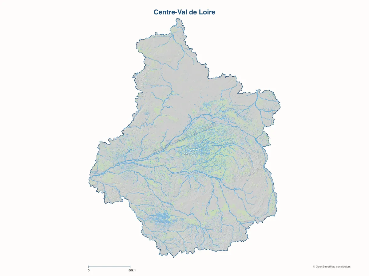 Carte de Centre-Val de Loire à personnaliser