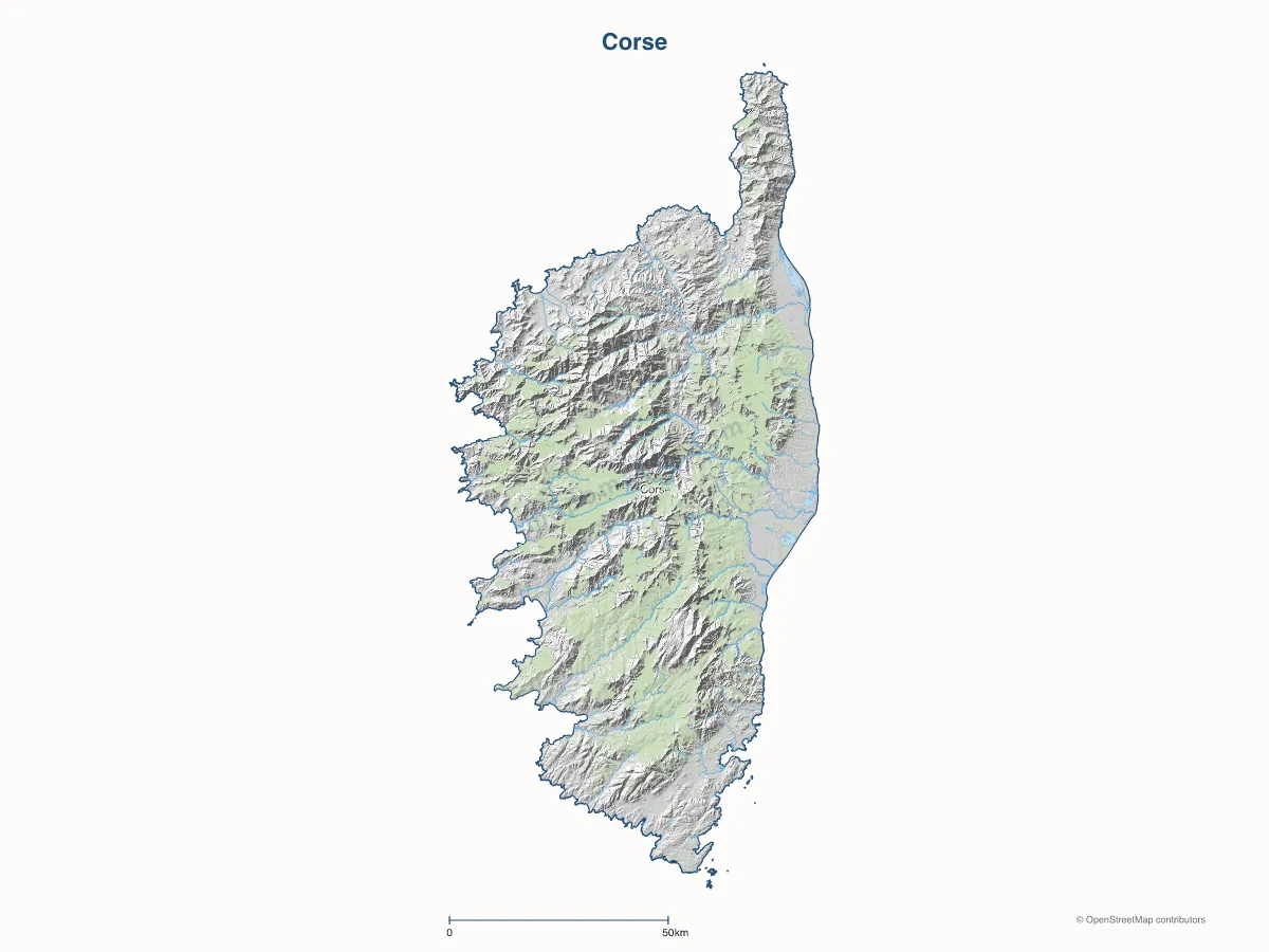 Carte de Corse à personnaliser