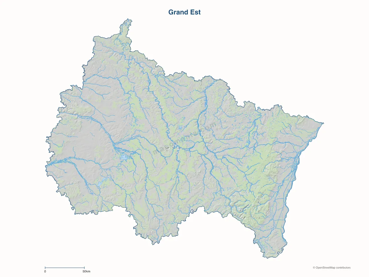 Carte de Grand Est à personnaliser