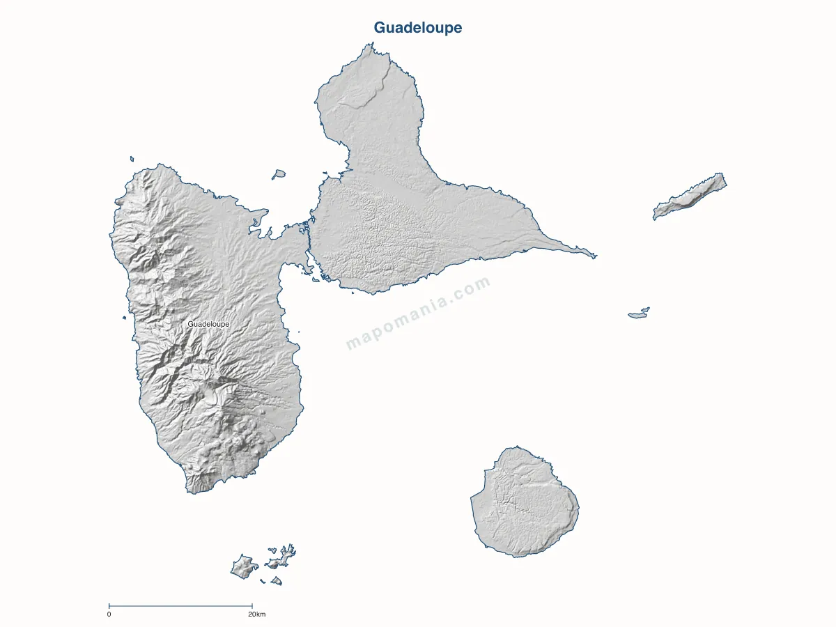 Carte de Guadeloupe à personnaliser