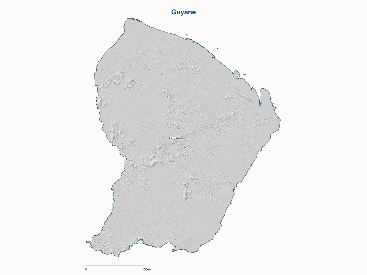 Carte de Guyane à personnaliser