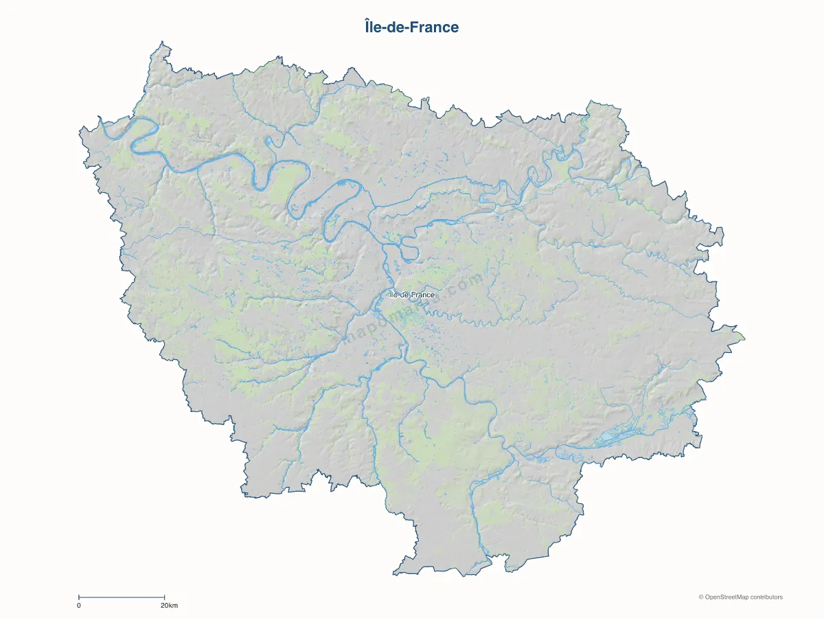 Carte de Île-de-France à personnaliser
