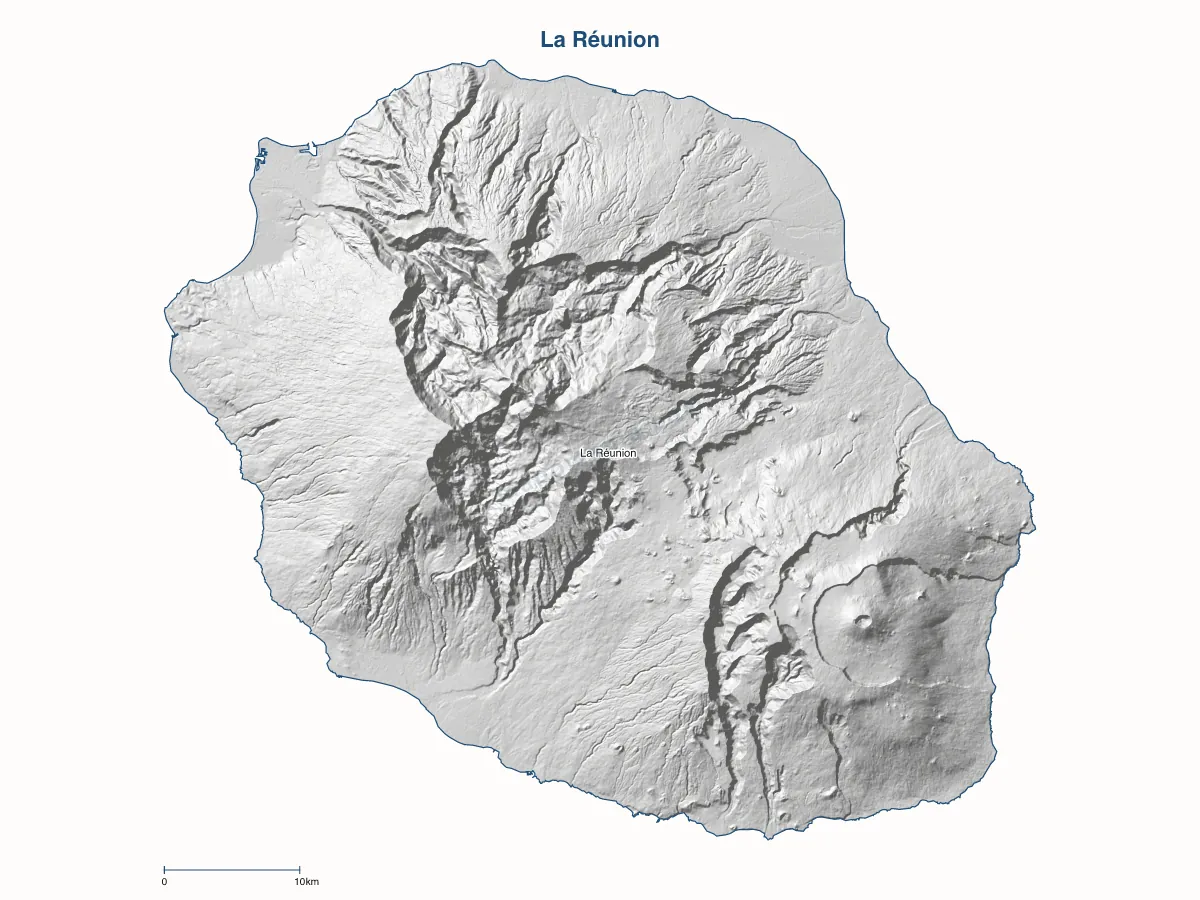 Carte de La Réunion à personnaliser