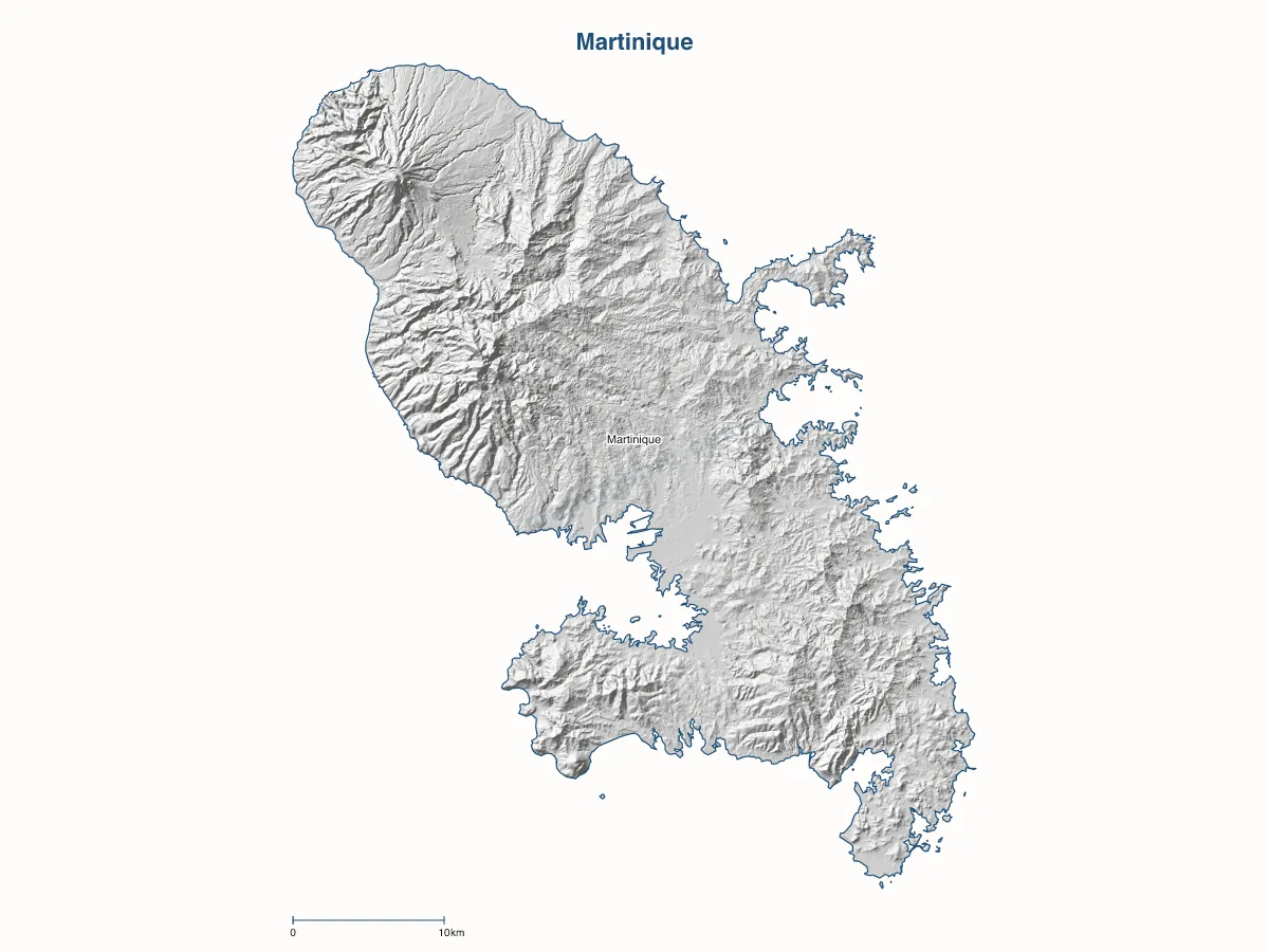 Carte de Martinique à personnaliser