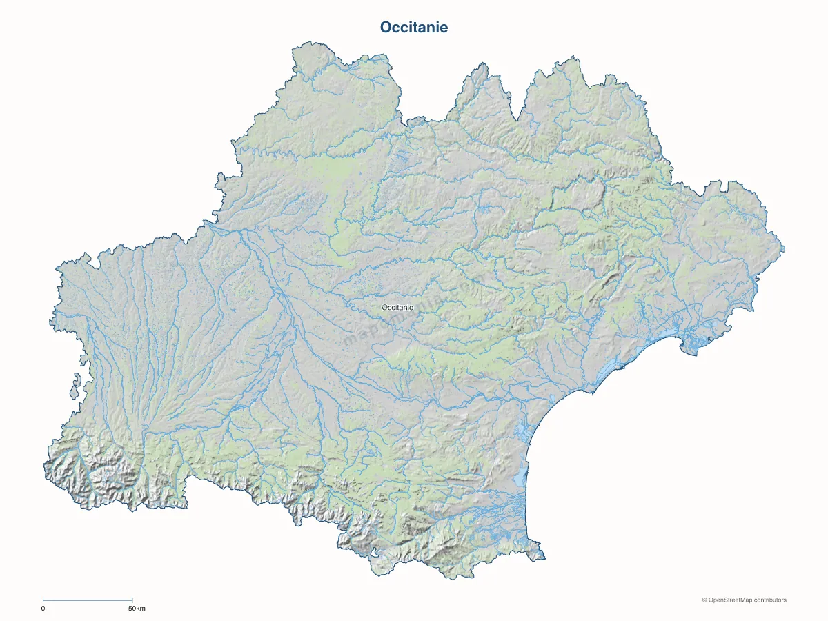 Carte de Occitanie à personnaliser