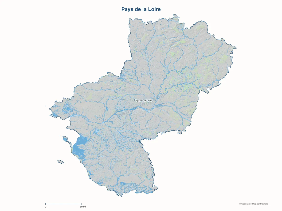 Carte de Pays de la Loire à personnaliser